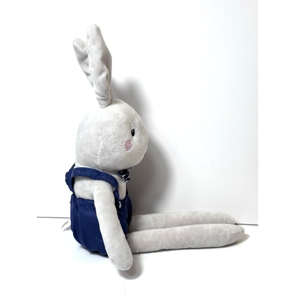 Spark Create Imagine Rabbit & Lamb Plush Rattle Bowtie Gray Blue Lot of 2 - Picture 4 of 14